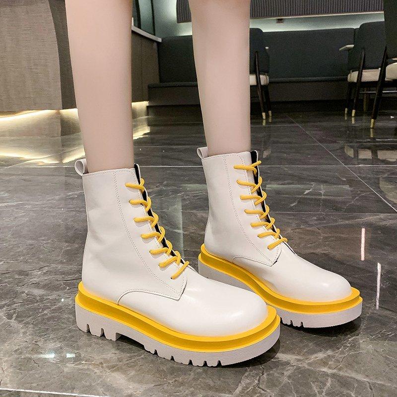 Fashion Fashion Women Ankle Boots Autumn Lace Up High Quality Leather Boot Anti-slip Wear-resistant Comfortable Women Ankle Boot