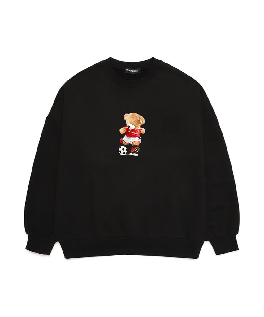 VANNWORKS Soccer Bear Oversized Sweatshirt (Vndts118) Black
