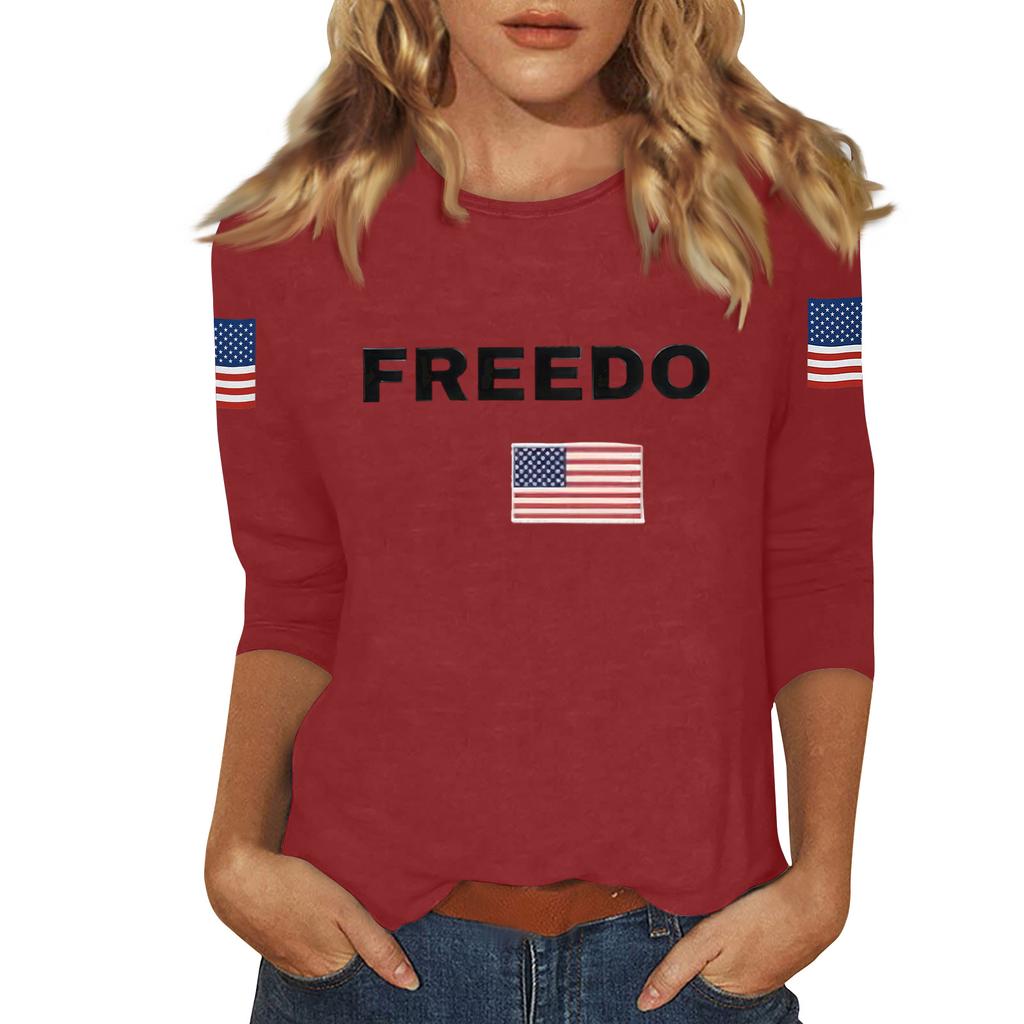 Women's Casual Fashionable Sexy Comfortable Neck Three-Quarter Sleeve Top