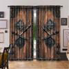 Set Of 2 Luxury Brown Curtain Forged Door Pattern Suitable Living Room Dining Kitchen Bedroom Bathroom Study For Made Polyester