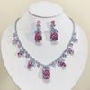 Luxurious Colorful Zircon Necklace & Earrings Set - Cross-Border Fashion Jewelry