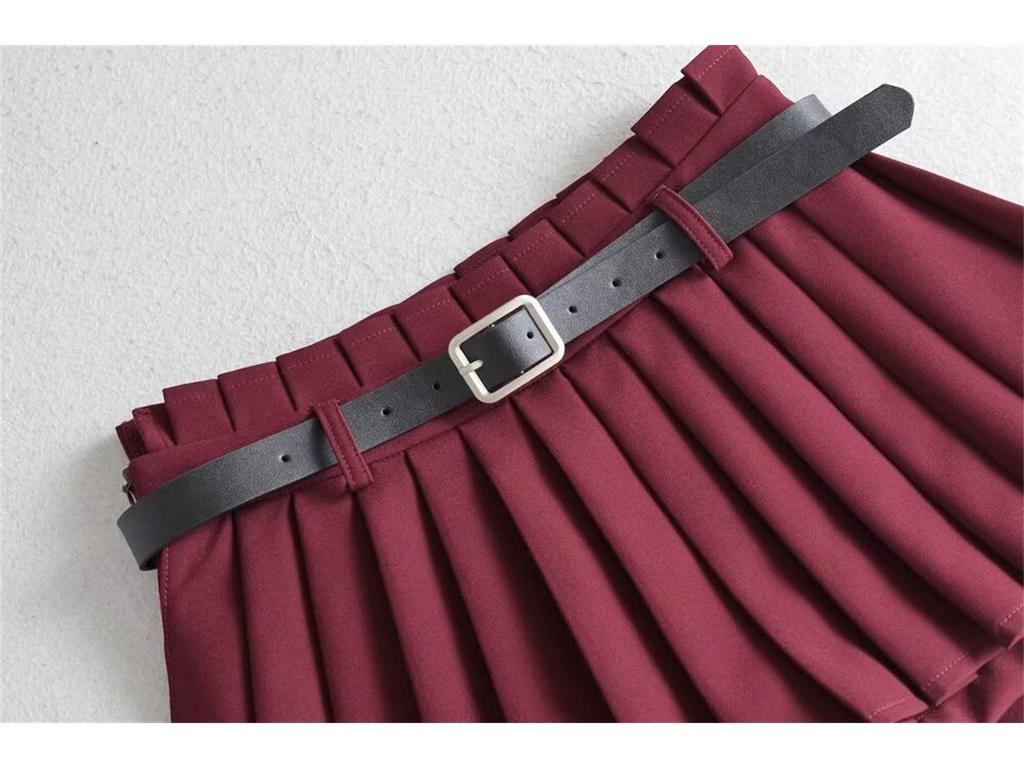 Women's High-Waisted Pleated Slimming Skirt - Spring/Autumn, Anti-Exposure, Age-Reducing, Hot Girl Style