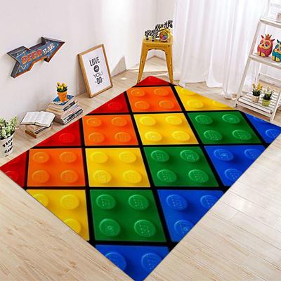 3D Baustein Teppich Dreidimensionaler Teppich Wohnzimmer Sofa Fußmatte Dekoration Rutschfeste Bodenmatte Heimdekoration