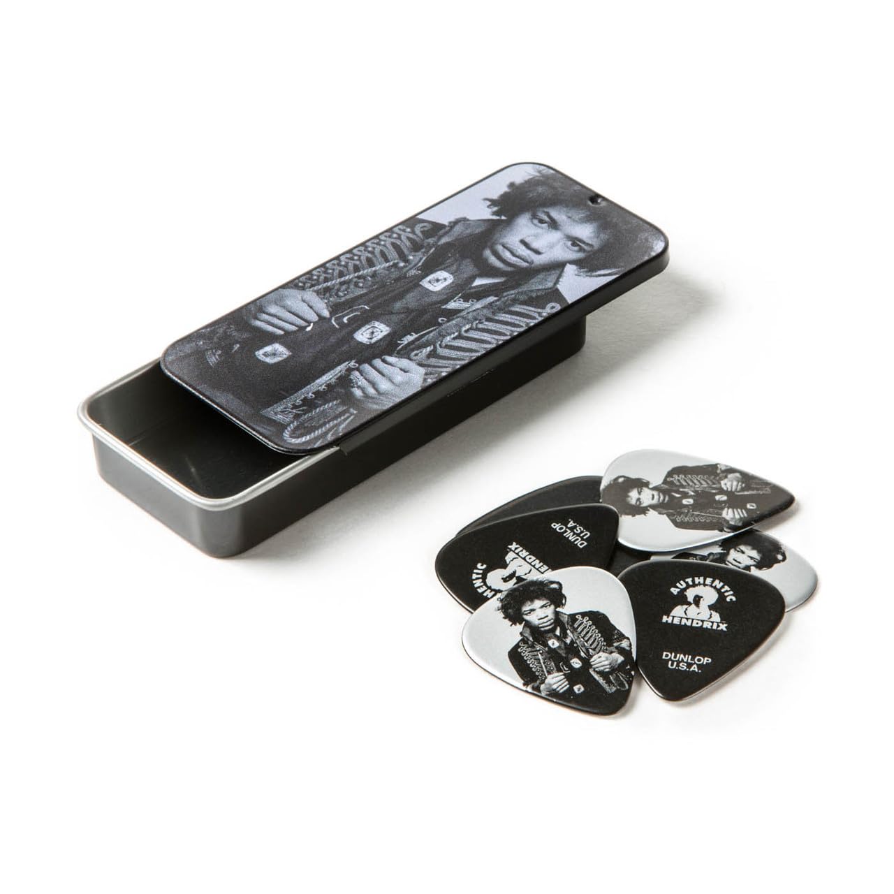 

Jim Dunlop Jimi Hendrix Pick Case Jimi Hendrix x Mankowitz Pick Tin & Set, чёрный