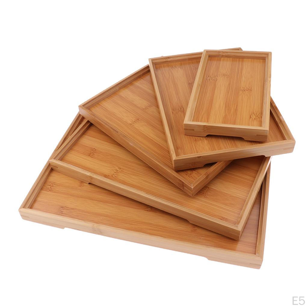 Large Wooden Serving Tray, Various Types Of Dishes