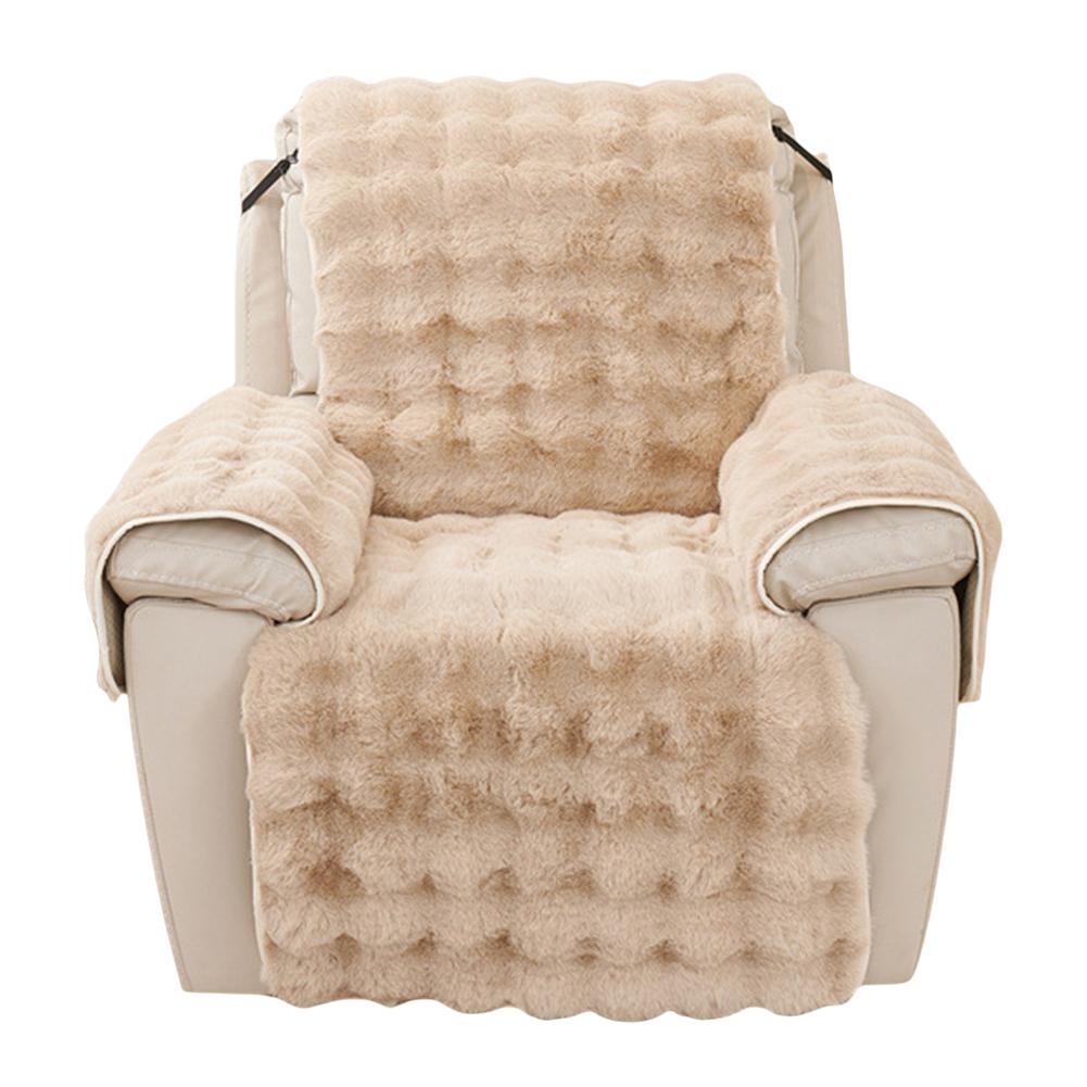 Soft Plush Armchair Cover Washable Plush Recliner Cover Comfortable Household Sofa Cover Thicken Chair Couch Cover Winter Padded