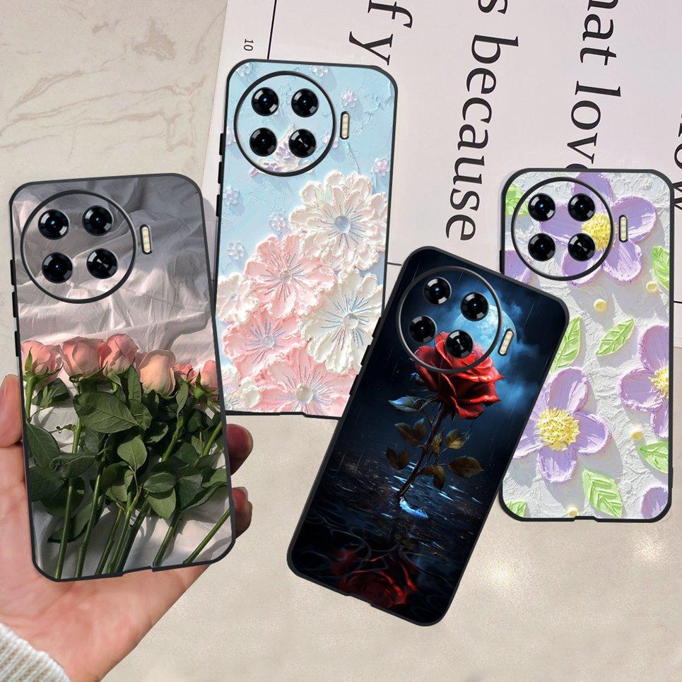 For Tecno Spark 20 Pro Plus Spark 20c 20Pro Phone Case Rose Flower Butterfly Stylish Fashion Soft Matte TPU Silicone Back Cover