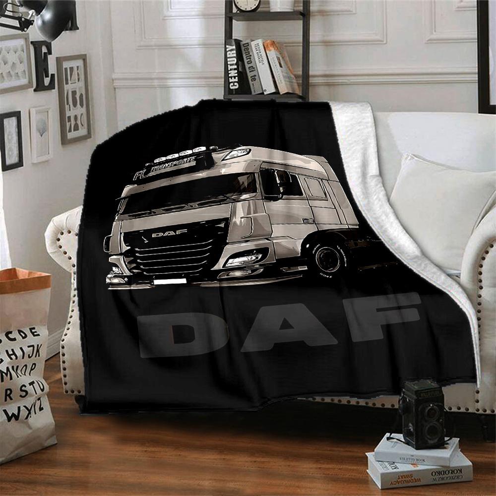 1pc DAF Truck Soft Flannel All Season Throw for Home, Office, Outdoor UseDurable Comfort Soft Warm Throw for Home