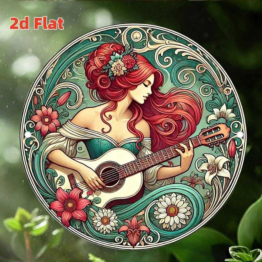 

2D Flat Round Wall Art, Retro Metal Tin Sign For Home Decor 20X20 різнокольоровий