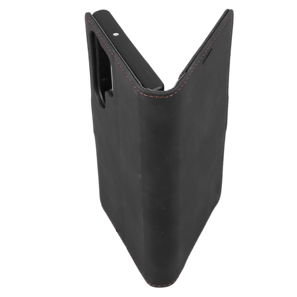 Flip PU Leather Phone Case Flip Phone Case with Card Holder Providing Comprehensive Protection Black for Samsung S23