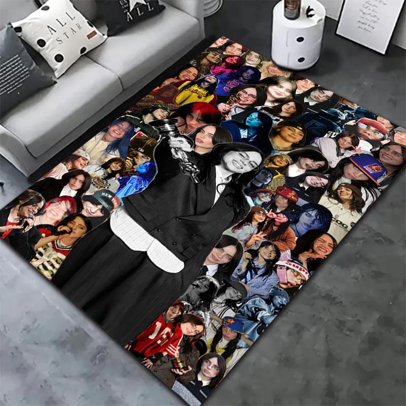 Billie Eilish Carpet Rug for Living Room Bedroom Home Sofa Decoration,Kids Play Non-slip Floor Mat