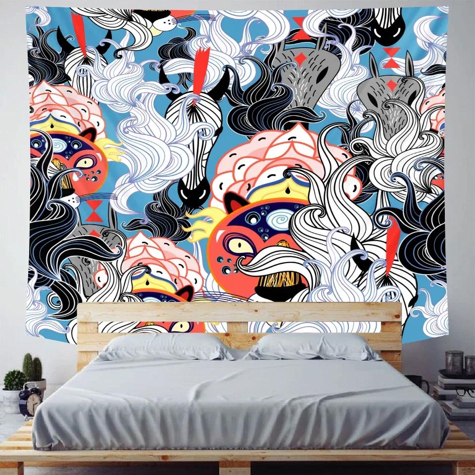 Psychedelic Scene Home Art Decoration Animal Tapestry Hippie Bohemian Decoration Sheet Sofa Blanket Wall Decoration Yoga Mat