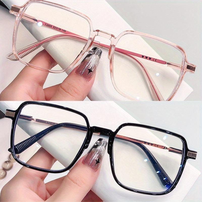 2pcs new Korean square pochromic glasses - fashionable women's glasses casual daily commuting for men and women