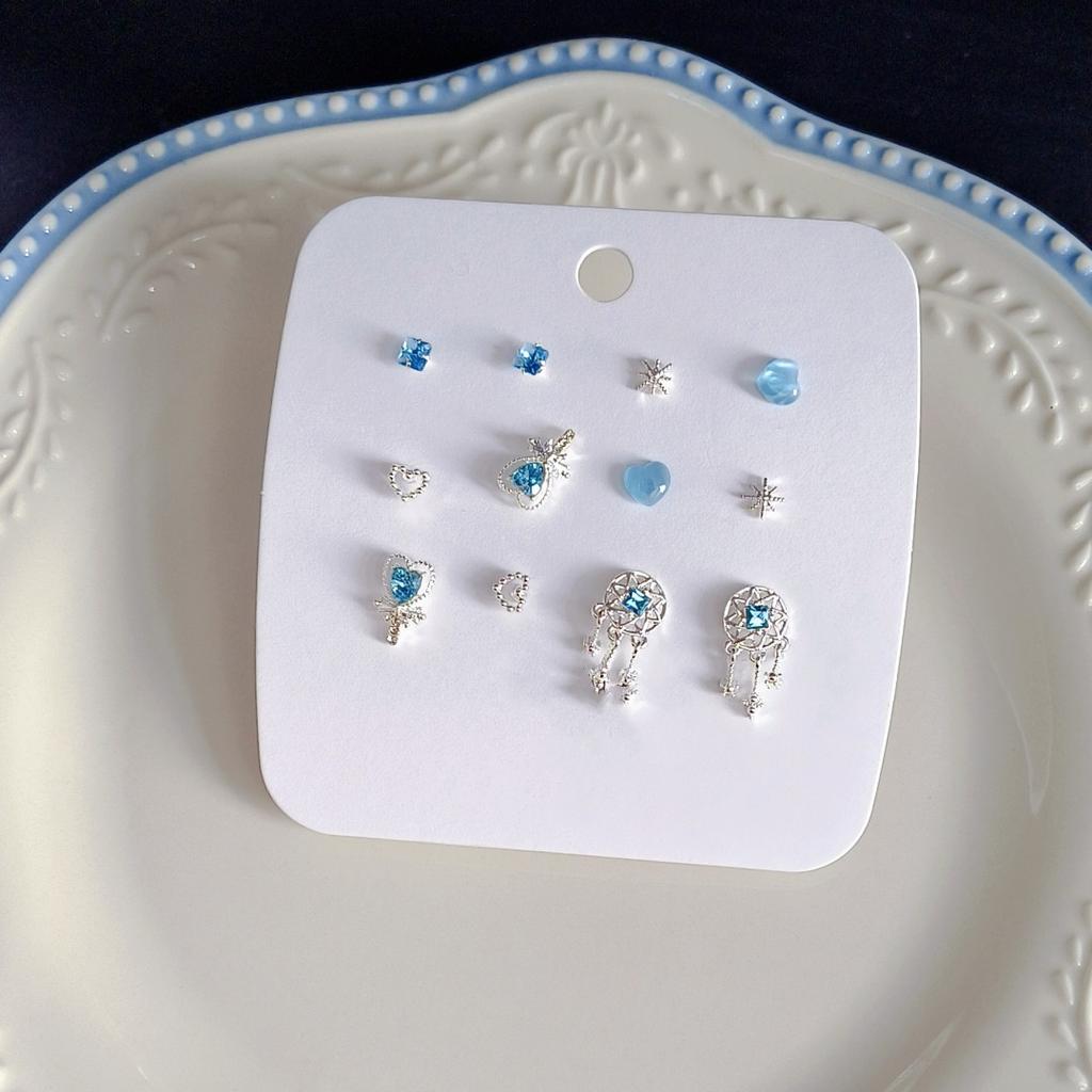 Sweet And Cool Aurora Love Suit Stud Earrings Femininity Versatile Earrings Simple And Small Exquisite Pendant Earrings