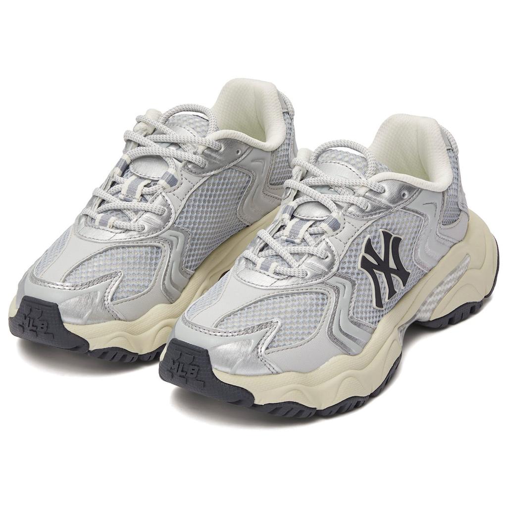 MLB New York Yankees Height Increasing Low top Chunky Sneakers Unisex Silver Gray 3ASHW075N-50SIS