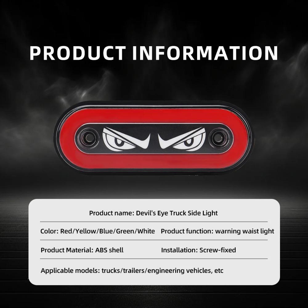 2/4Pcs Demon Eye 12-24V Truck Side Light Super Bright Signal Light LED Side Marker Lights for Trailers Construction Vehicle UTV