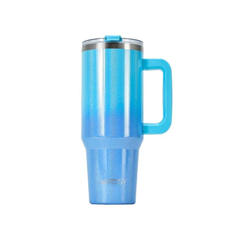 40oz Tumbler With Handle Straw 30oz Stainless Steel Thermal Water Bottle Double Wall Vacuum Insulated Cup Portable Car Mug Gifts