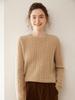 Women's Cashmere Cable Knit Pullover - Round Neck, Thickened, Casual Loose Fit Sweater