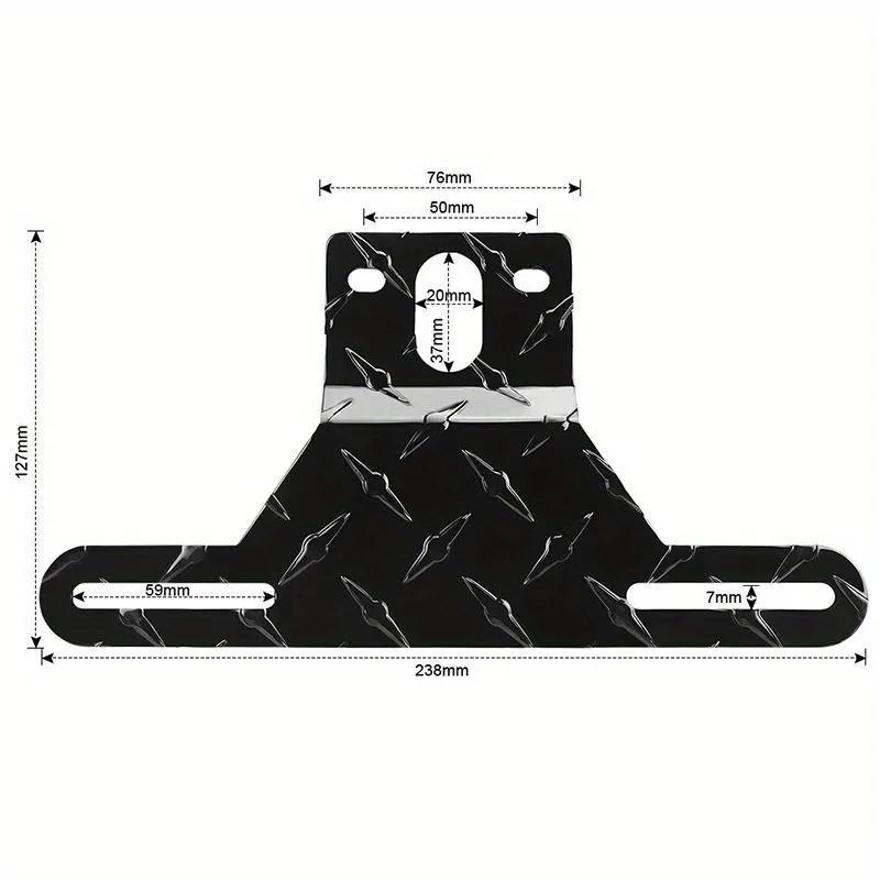 Aluminum Alloy Truck Trailer Camper License Plate Bracket Mount Stand Holder Number Plate Light Frame Support for Tractor RV