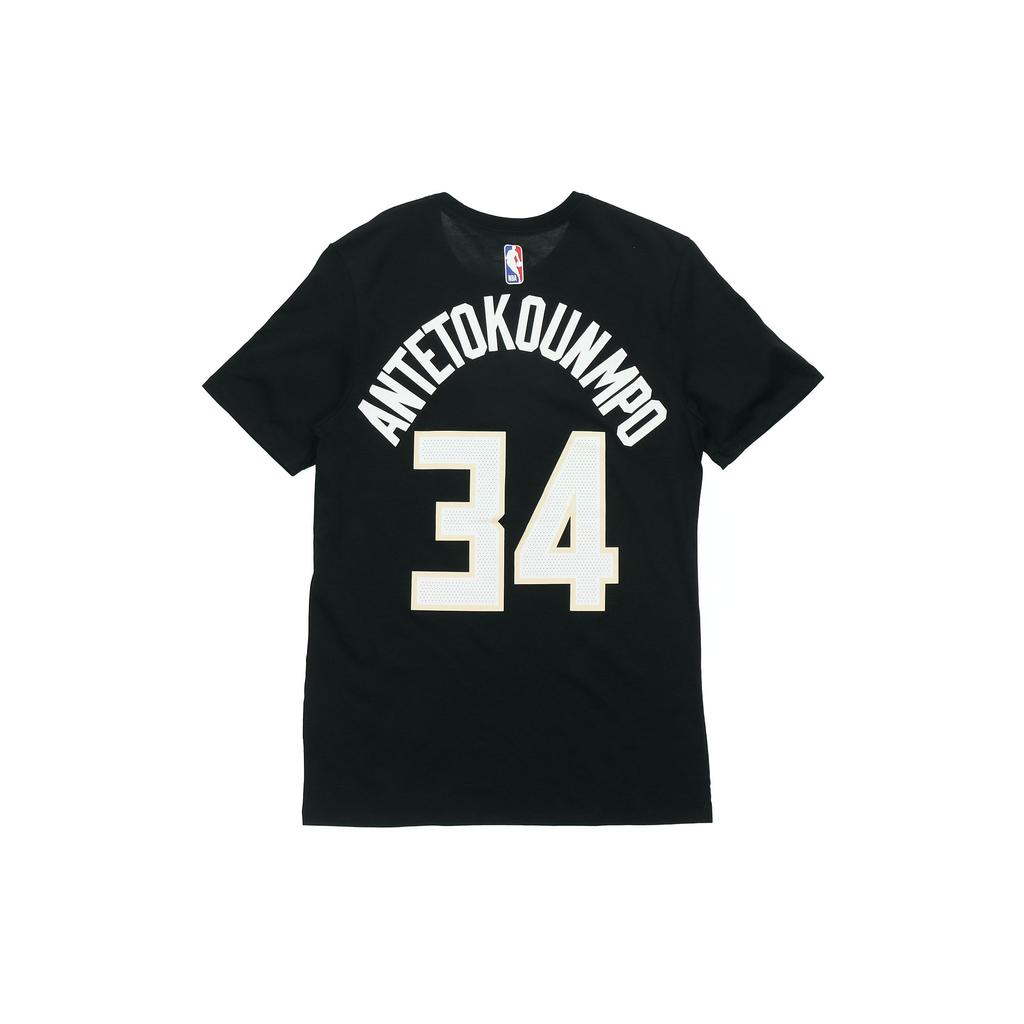 Nike Round Neck Straight Cut T-Shirt Featuring Bucks Team Men Tops Black 870789-010