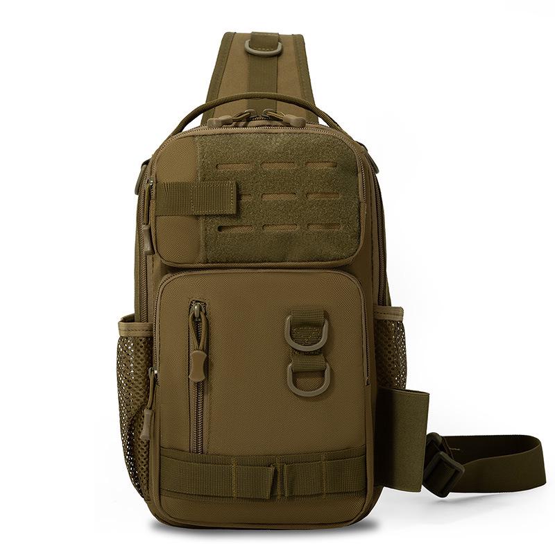 Men's Waterproof Crossbody Fishing Sling Bag with Rod Holder