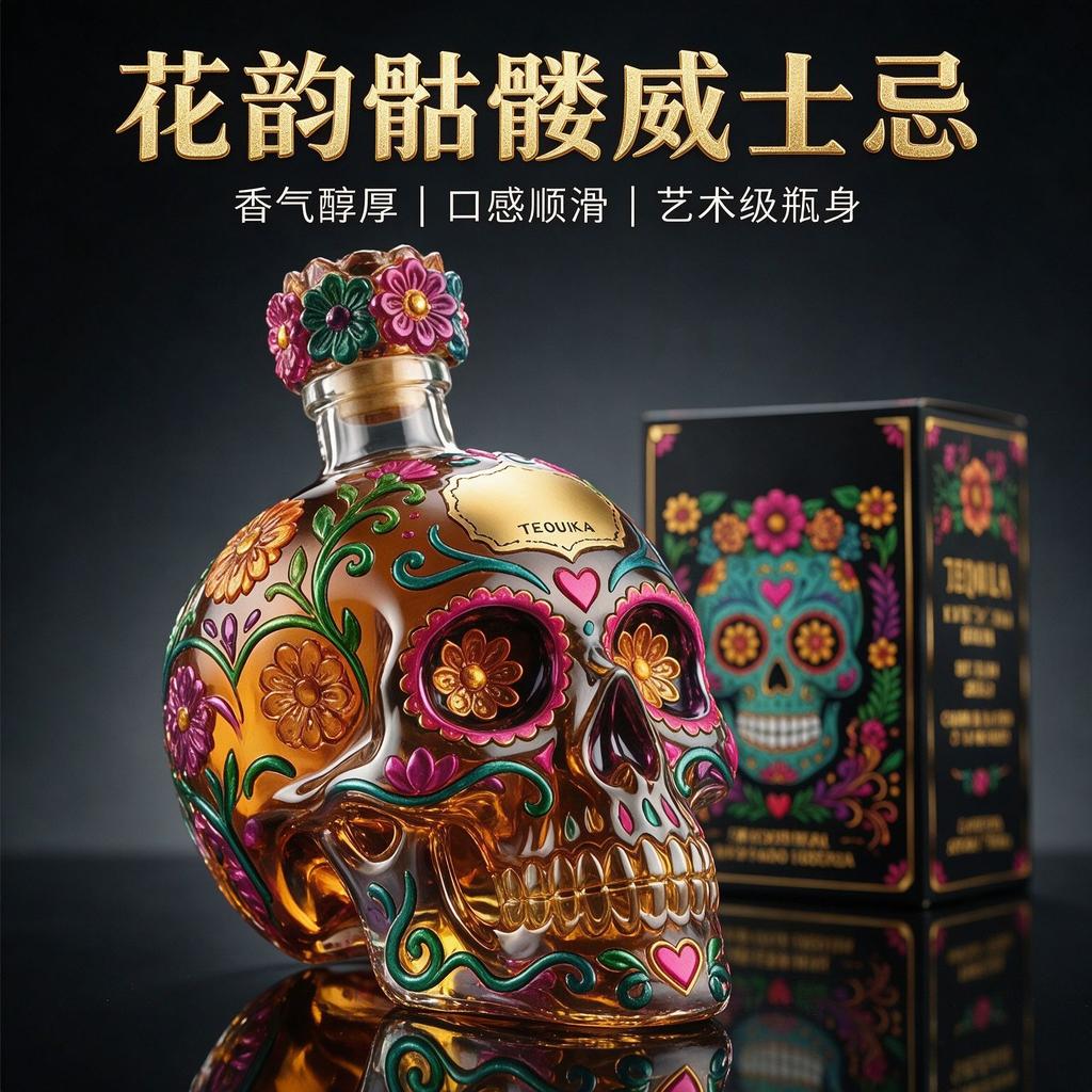 Bottiglia da Whiskey Teschio Decanter Creativo in Vetro Borosilicato Ornamento da Collezione Artigianato Decanter per Vino per Esposizione in Casa Conservazione del Vino