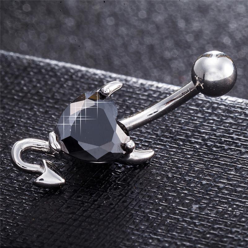 Navel Navel Ring Crystal Rhinestone Heart Spiral Devil Piercing smycken