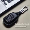 Genuine Leather Car Key Case Cover Fob For Honda Accord Civic 11Th    Hr-V Cr-V Pilot Sport Si Ex Keychain Protector