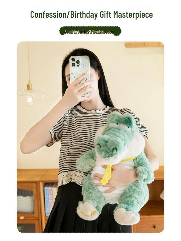 Mr. Crocodile Plush Toy - Cute Large Sleeping Pillow for Kids