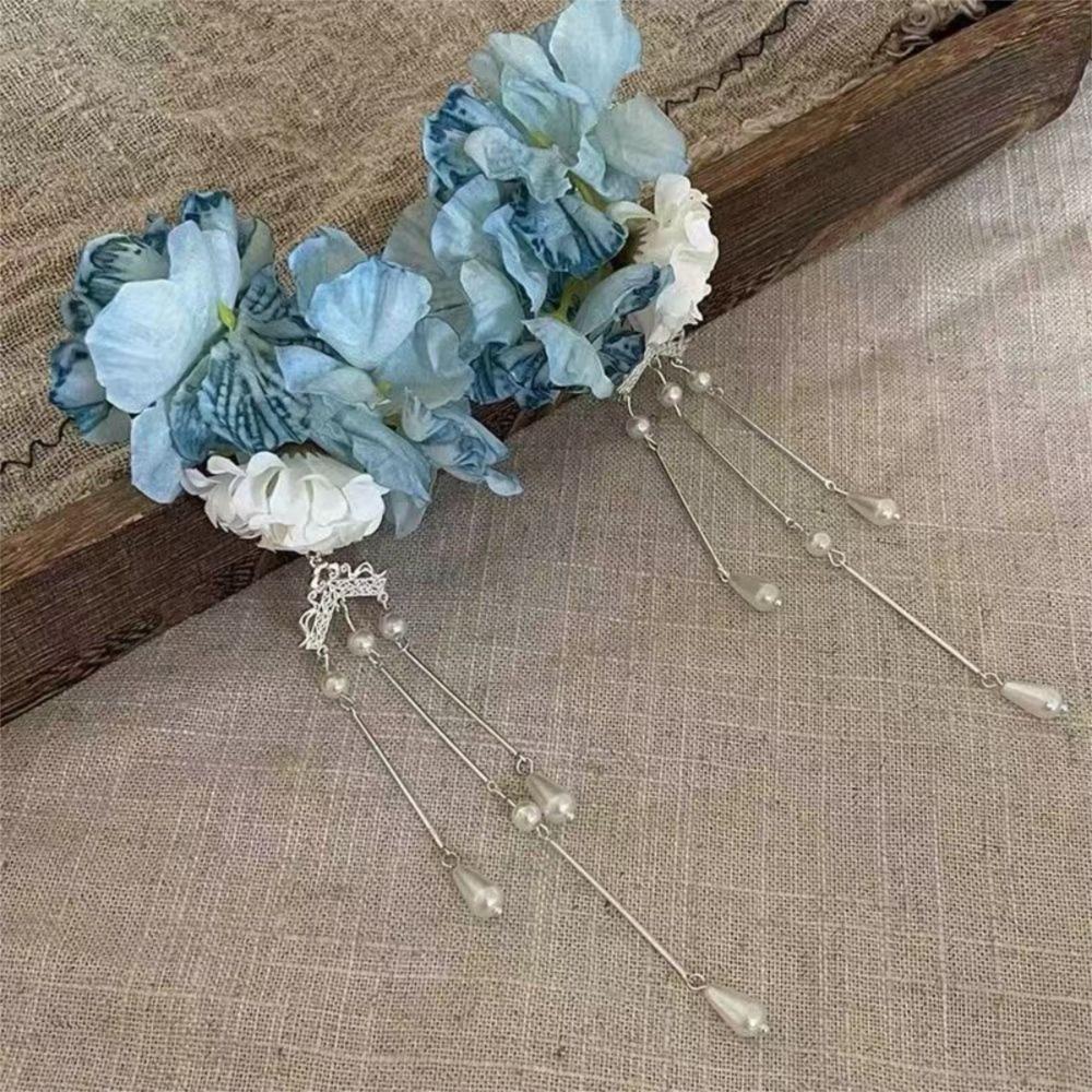 2 ks Čínské Hanfu Vlasové doplňky Květinová sponka do vlasů Střapec Klip typu krokodýlek Módní sponky Dívky