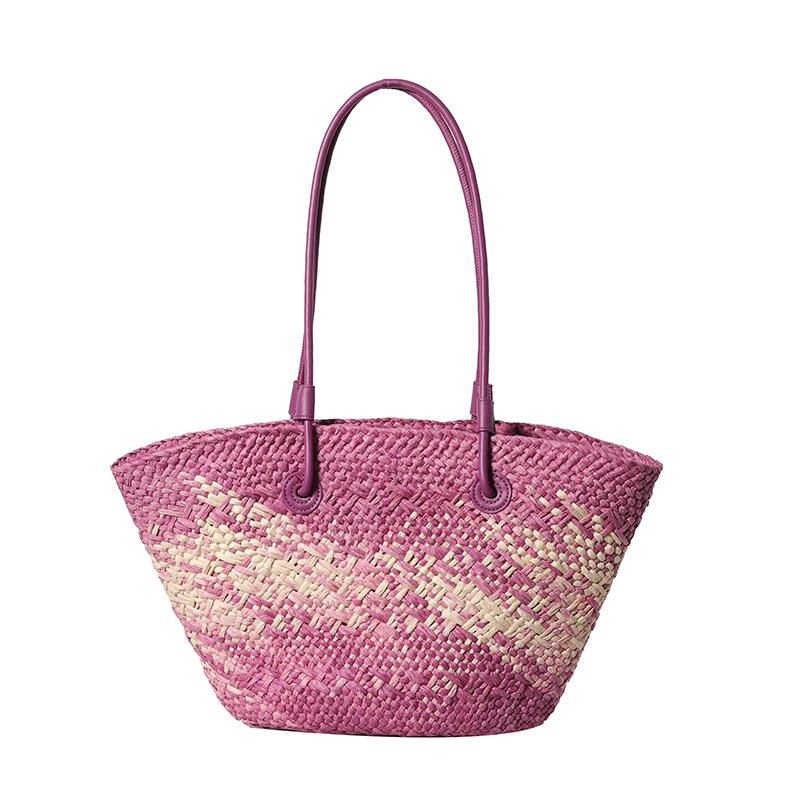 Casual Rattan Large Capacity Tote Designer Wicker Woven Women Handbags Summer Beach Bali Straw Bag Lady Travel Big Basket Purse