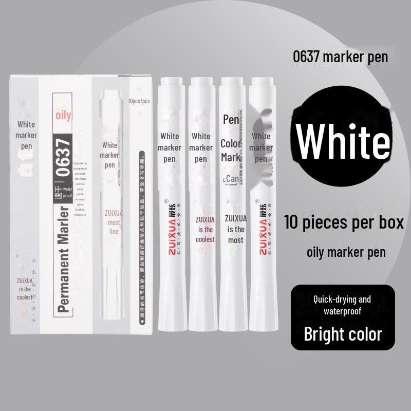 

Белый масляный маркер для промышленности, деревообработки и искусства - маленькие и большие наконечники белый