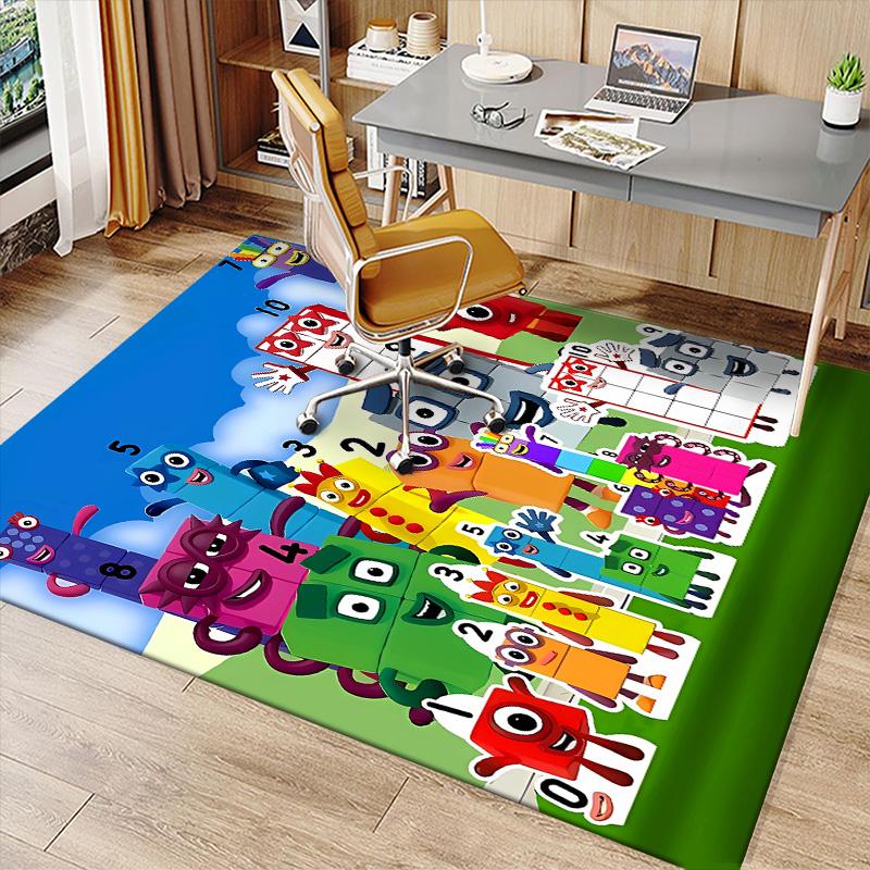 Numberblocks3 Printed Absorbent Washable Carpet, Non-Slip Bathroom Mats, Kitchen Rugs, Yoga Mat,Living Room Entrance, Camping Picnic Rugs