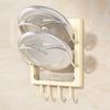 Kitchen Wall Mount Pot Lid Rack With Multilayer Storage For Home Cooking