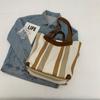 Canvas Bag Large Capacity Shoulder Bag for Female Striped Tote Bag