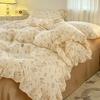 Princess Style Bedding Sets Ruffle Lace Bow Quilt Cover Romantic Bedclothes Decor Woman Girls Bedroom Duvet Cover 4pcs