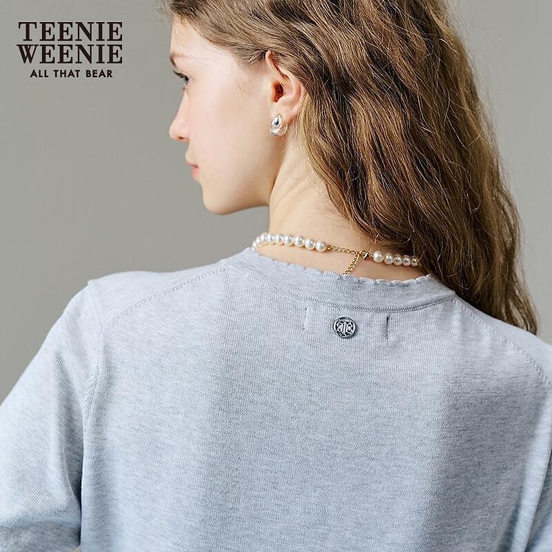Teenie Weenie Women's Ruffled Collar French-Style Knitted T-Shirt