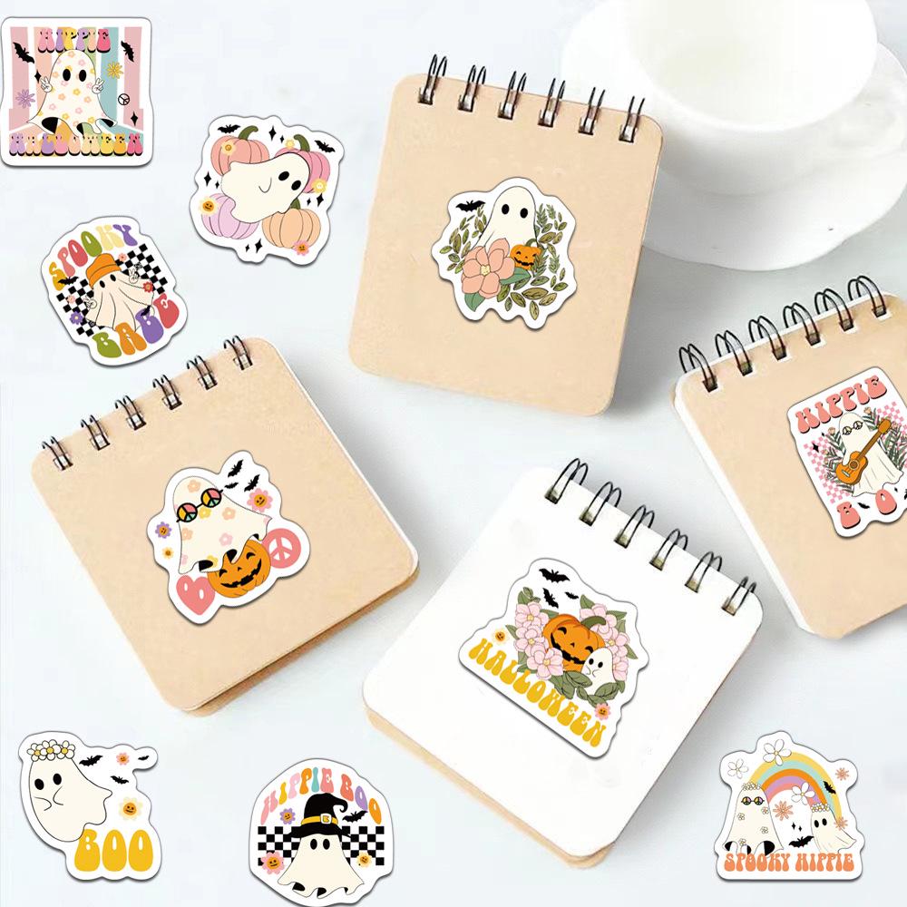 500 Sheets/Roll Hippie Spooky Ghost Stickers for Journal & DIY Phone Case Decoration.