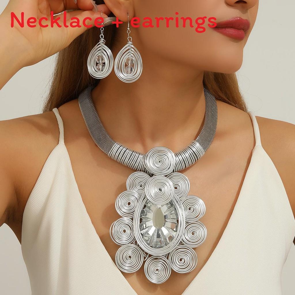 Set Jewelry Creative With Electroplated Crystal Accessories And Modern Style For Enthusiasts Fashion