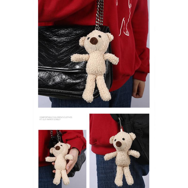 Hot! 20 Cm High Bear  Doll  Backpack  Pendant Solid Color Plush Stuffed Animal Bear Toy