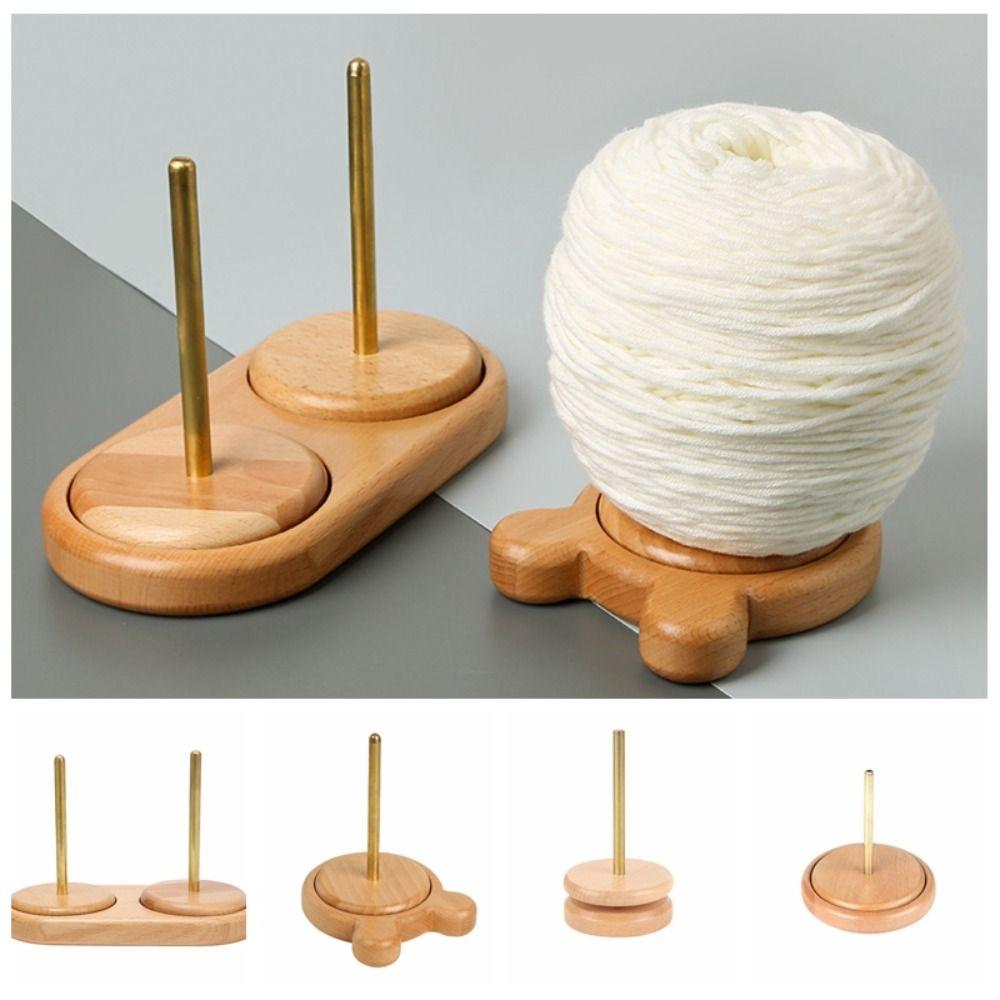 Rotating Thread Spool Spinning Yarn Stand Embroidery Thread Organizer Wooden Yarn Holder  Crochet