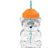 Bear Glass Cup Juice Glasses Clear Novelty Adorable Versatile Beverage Container with Lid for