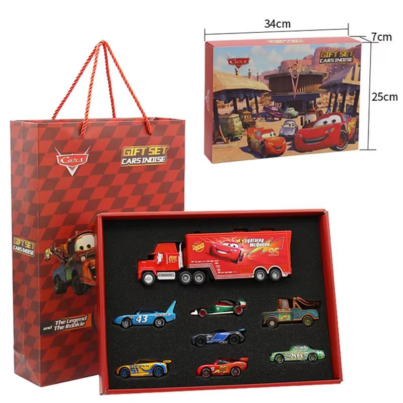 Cars McQueen Mater Mack Uncle Truck Alloy Diecast Car 1:55 Model Radiator Springs Town 15/13/8 Pcs Car Boxes Gift