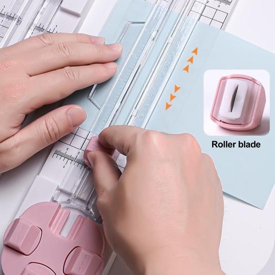 4-in-1 Portable Paper Cutters Manual Paper Trimmer Press-Type Cutting Machine Precision Paper Cutting Tools for Scrapbooking & DIY Project