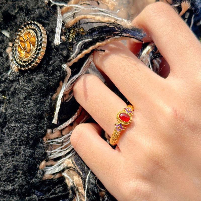 

Элегантное геометрическое винтажное кольцо из меди с цветком ириса, размер регулируется