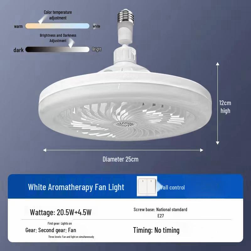Smart 30W E27 Screw Base Dimmable Fan Light with Remote Control
