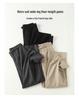 2026 Women's Black Cotton High-Waisted Wide-Leg Pants - Loose, Slimming, and Floor-Length for Spring and Autumn.