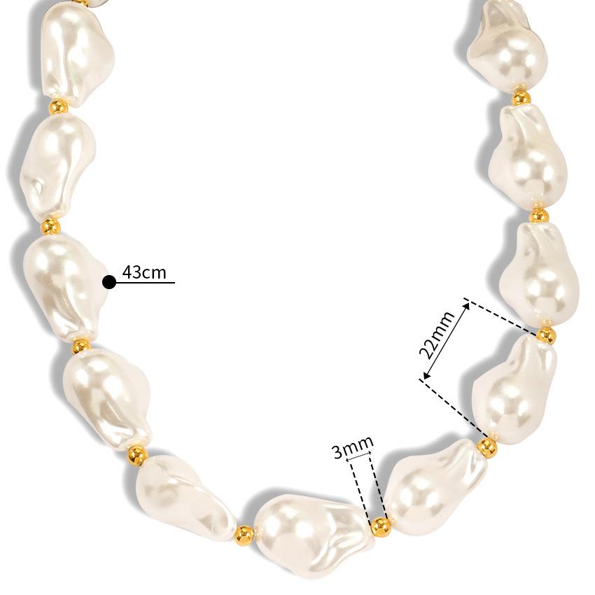 

Французское винтажное крупное колье из неправильного барочного жемчуга с замком-тогглом, преувеличенное колье, ювелирное изделие с кубинской цепью 18K золотой