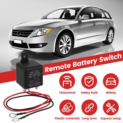 12V 200A Battery Switch Relay Remote Car Control Battery Disconnect Cut Off Isolator Master Kill Cut-Off Switch for Anti-Theft