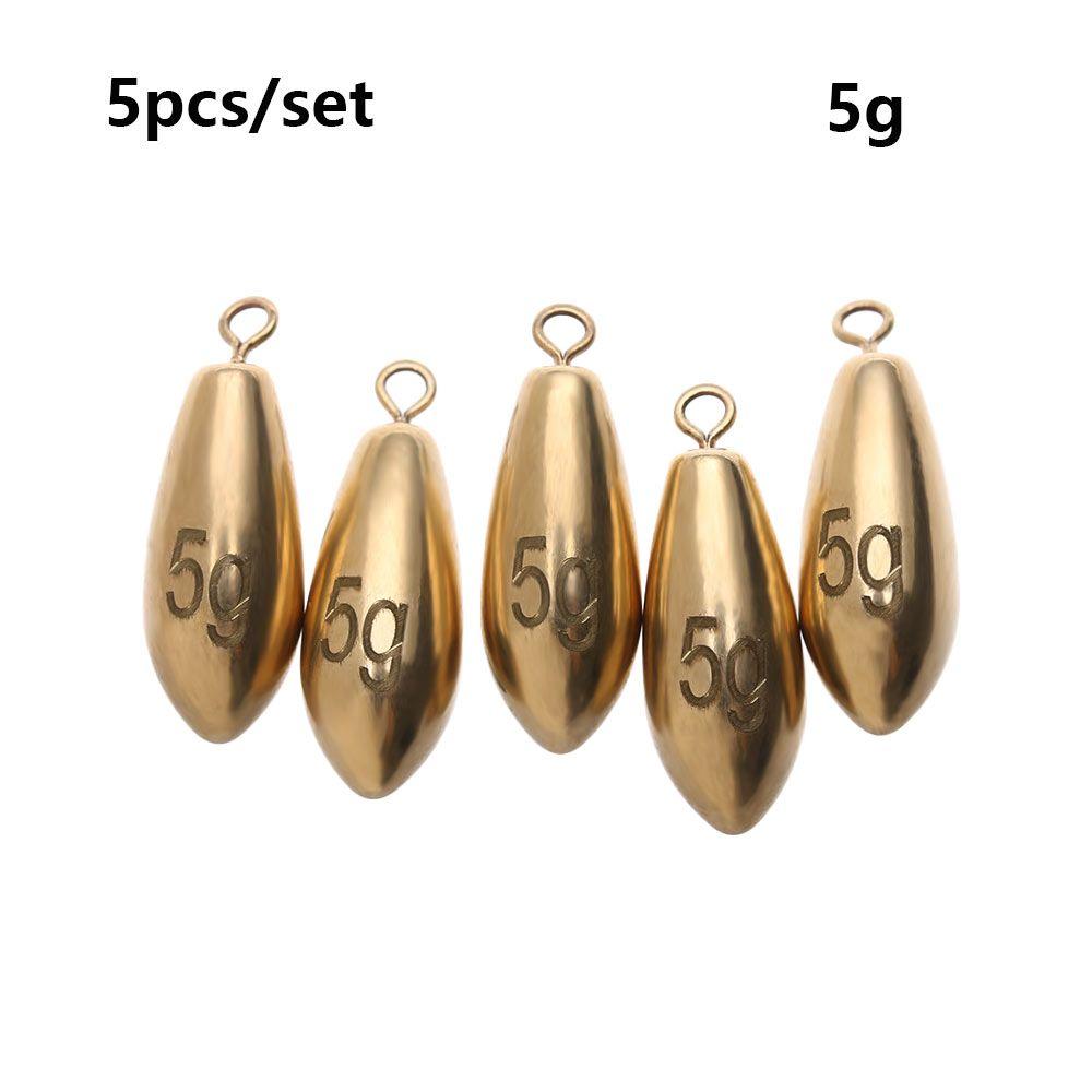 5pcs High Quality Weights Additional Weight Hook Connector Brass Fishing Lead Fall Sinker